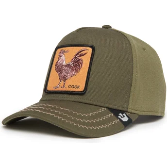 Καπέλο καμπύλο πράσινο snapback κόκορας Cock Field 100 All Season Wool The Farm από Goorin Bros.