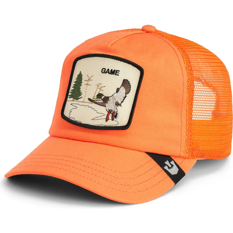 orangefarbene-trucker-kappe-ente-game-maybe-park-range-the-farm-von-goorin-bros