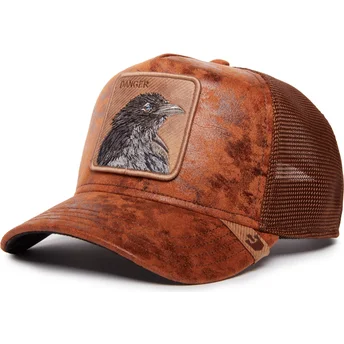 braune-trucker-kappe-rabe-danger-crow-the-farm-von-goorin-bros