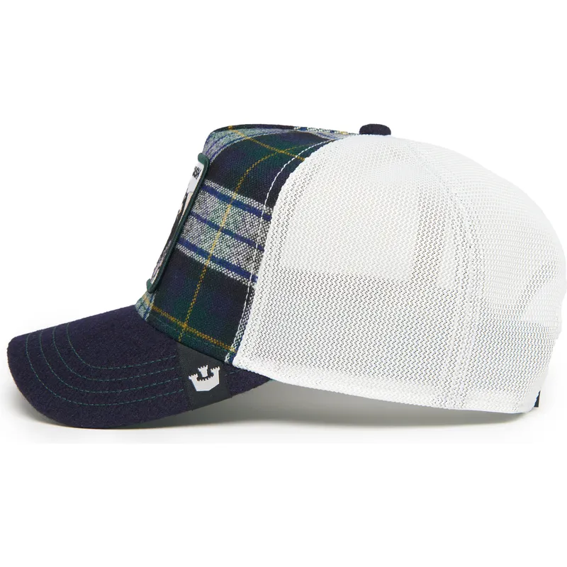 cappellino-trucker-blu-marino-e-bianco-mucca-cash-moon-cow-uk-plaid-the-farm-di-goorin-bros
