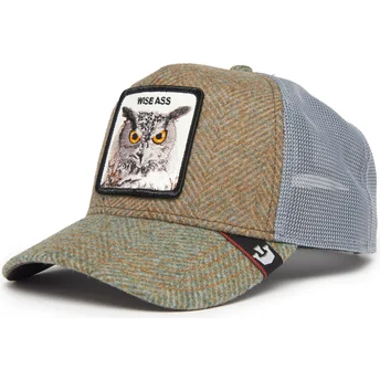 Casquette trucker multicolore hibou Wise Ass Moon Owl UK Plaid The Farm Goorin Bros.