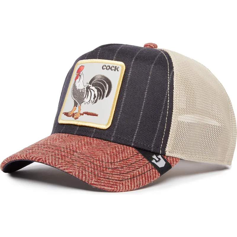 mehrfarbige-trucker-kappe-hahn-cock-moon-rooster-uk-plaid-the-farm-von-goorin-bros