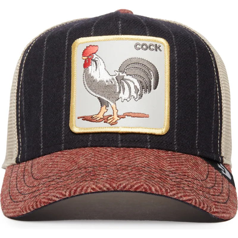 czapka-trucker-wielokolorowa-kogut-cock-moon-rooster-uk-plaid-the-farm-od-goorin-bros