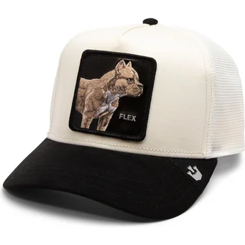 goorin-bros-the-farm-flex-the-suede-pitbull-beige-och-svart-truckerkeps-med-pitbullhund
