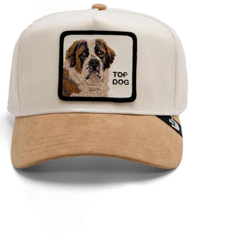trucker-cap-beige-bernhardiner-top-dog-the-suede-st-bernard-the-farm-von-goorin-bros
