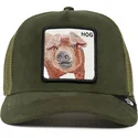 casquette-trucker-verte-cochon-hog-the-suede-pig-the-farm-goorin-bros