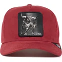 casquette-trucker-rouge-bull-raging-the-suede-rager-the-farm-goorin-bros