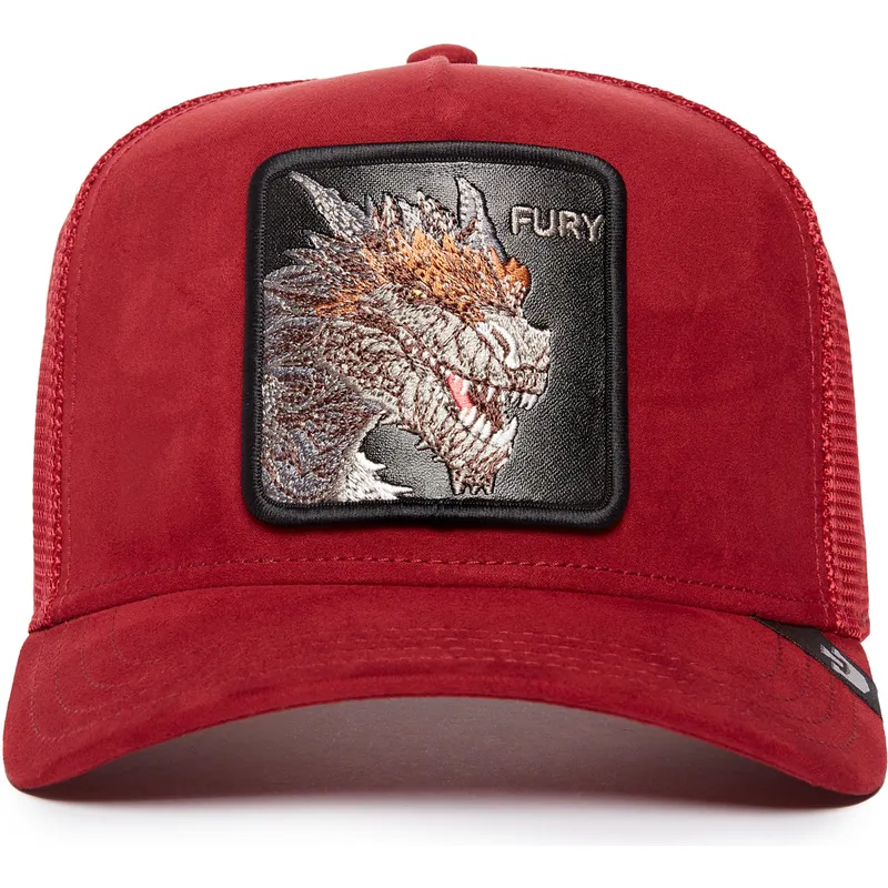 trucker-cap-rot-drache-fury-the-suede-dragon-the-farm-von-goorin-bros