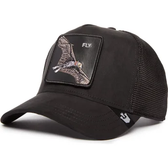gorra-trucker-nera-pipistrello-fly-the-suede-bat-blacked-out-the-farm-di-goorin-bros