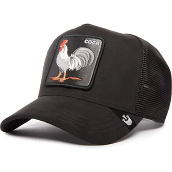 Gorra trucker negra gallo Cock The Suede Rooster Blacked Out The Farm de Goorin Bros.