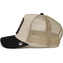 cappello-trucker-beige-e-nero-pigrone-the-faded-sloth-eco-brutalism-the-farm-di-goorin-bros