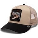 gorra-trucker-beige-y-negra-serpiente-the-vicious-snake-eco-brutalism-the-farm-de-goorin-bros