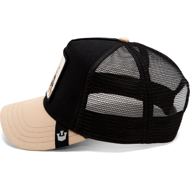 trucker-cap-schwarz-und-beige-chihuahua-hund-the-amigo-eco-brutalism-the-farm-von-goorin-bros