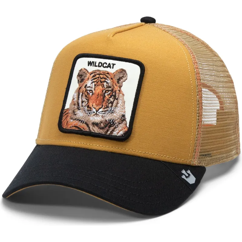 trucker-cap-braun-und-schwarz-tiger-the-wildcat-tiger-big-cats-the-farm-von-goorin-bros