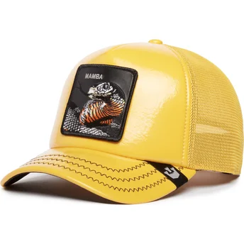 Gorra trucker gialla serpente Mamba Mentality Puff Patent The Farm di Goorin Bros.