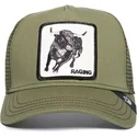 casquette-trucker-verte-bull-raging-road-rage-truckin-the-farm-goorin-bros