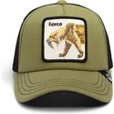 goorin-bros-youth-sabertooth-fierce-cat-teefs-extinct-the-farm-green-and-black-trucker-hat