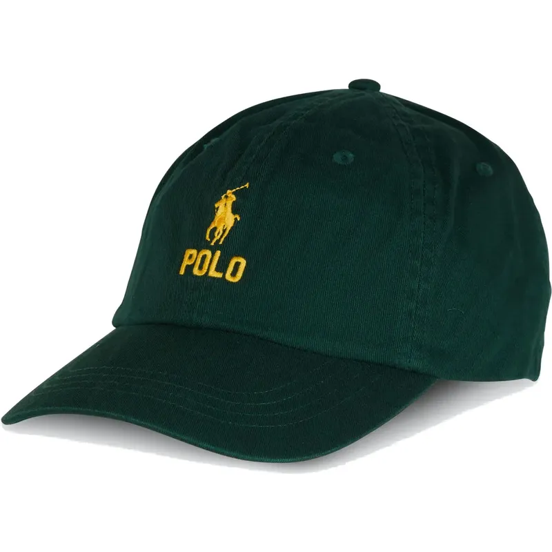grune-verstellbare-curved-cap-mit-gelbem-classic-sport-logo-von-polo-ralph-lauren