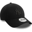 cappellino-curvo-nero-regolabile-9forty-check-infill-dei-new-york-yankees-mlb-di-new-era