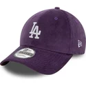 mutzen-gebogen-violett-verstellbares-band-9forty-cord-der-los-angeles-dodgers-mlb-von-new-era