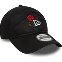 new-era-curved-brim-9twenty-rose-icon-black-adjustable-cap