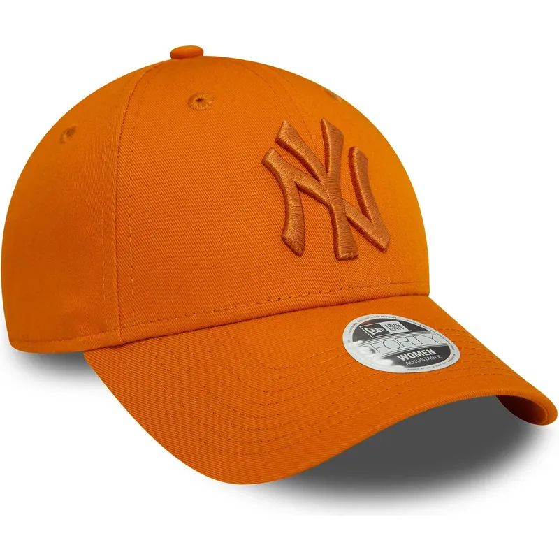 mutzen-gebogen-orange-verstellbares-band-9forty-league-essential-der-new-york-yankees-mlb-von-new-era