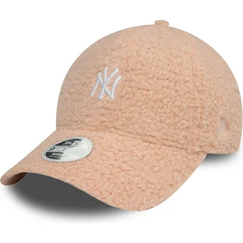 Casquette courbée rose ajustable pour femme 9FORTY Borg New York Yankees MLB New Era