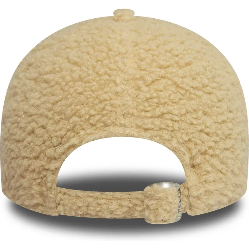 beige-verstellbare-curved-cap-fur-damen-9forty-borg-der-new-york-yankees-mlb-von-new-era