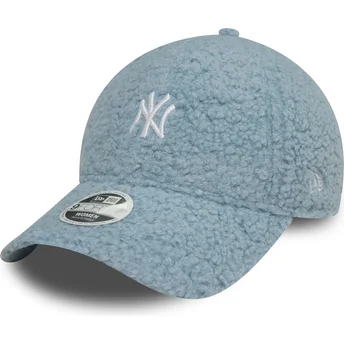 Casquette courbée bleue claire ajustable pour femme 9FORTY Borg New York Yankees MLB New Era