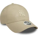 mutzen-gebogen-beige-verstellbares-band-9forty-midi-pu-der-new-york-yankees-mlb-von-new-era