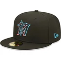 casquette-plate-noire-ajustee-59fifty-ac-perf-miami-marlins-mlb-new-era