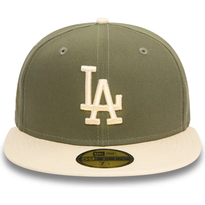 los-angeles-dodgers-mlb-59fifty-side-patch-grune-und-beige-fitted-kappe-von-new-era