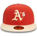mutzen-flach-orange-angepasst-59fifty-side-patch-der-oakland-athletics-mlb-von-new-era