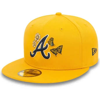 Casquette plate jaune ajustée 59FIFTY Icon Atlanta Braves MLB New Era