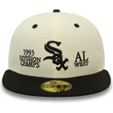 beige-und-schwarze-59fifty-chicago-white-sox-mlb-93-division-fitted-cap-von-new-era