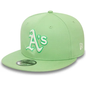 Casquette plate verte claire snapback 9FIFTY World Series Patch Oakland Athletics MLB New Era