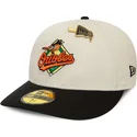 beige-und-schwarze-59fifty-baltimore-orioles-mlb-kappe-mit-gebogenem-schirm-von-new-era
