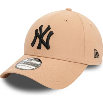 Casquette courbée beige ajustée avec logo noir 39THIRTY League Essential New York Yankees MLB New Era