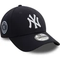 new-era-9forty-verstellbare-marineblaue-kappe-mit-gebogenem-schirm-und-seitenaufnaher-der-new-york-yankees-mlb