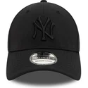 new-era-new-york-yankees-mlb-39thirty-stretch-nylon-schwarze-angepasste-kappe-mit-schwarzem-logo