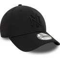 new-era-new-york-yankees-mlb-39thirty-stretch-nylon-schwarze-angepasste-kappe-mit-schwarzem-logo