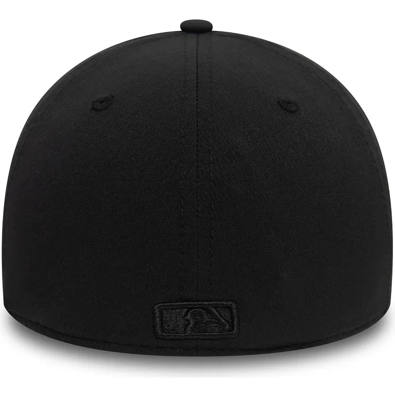 new-era-new-york-yankees-mlb-39thirty-stretch-nylon-schwarze-angepasste-kappe-mit-schwarzem-logo