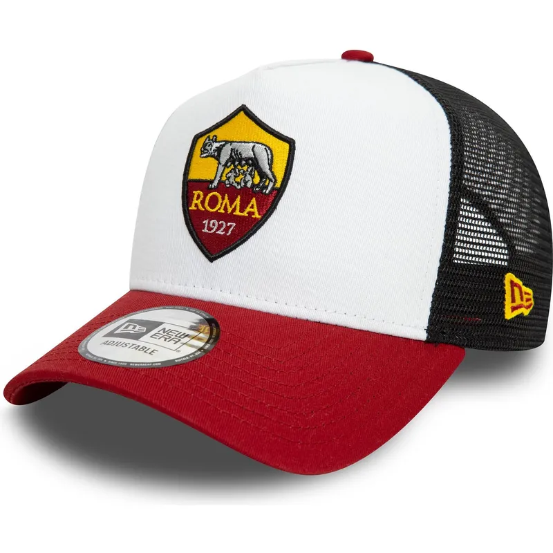 cappellino-trucker-bianco-nero-e-rosso-9forty-e-frame-core-di-associazione-sportiva-roma-serie-a-di-new-era