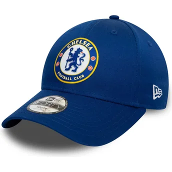 Mützen gebogen blau snapback für Kinder 9FORTY Core der Chelsea Football Club Premier League von New Era