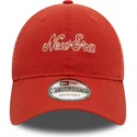 new-era-curved-brim-9twenty-heritage-script-orange-adjustable-cap