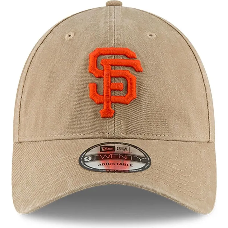 beige-verstellbare-curved-cap-9twenty-core-classic-der-san-francisco-giants-mlb-von-new-era