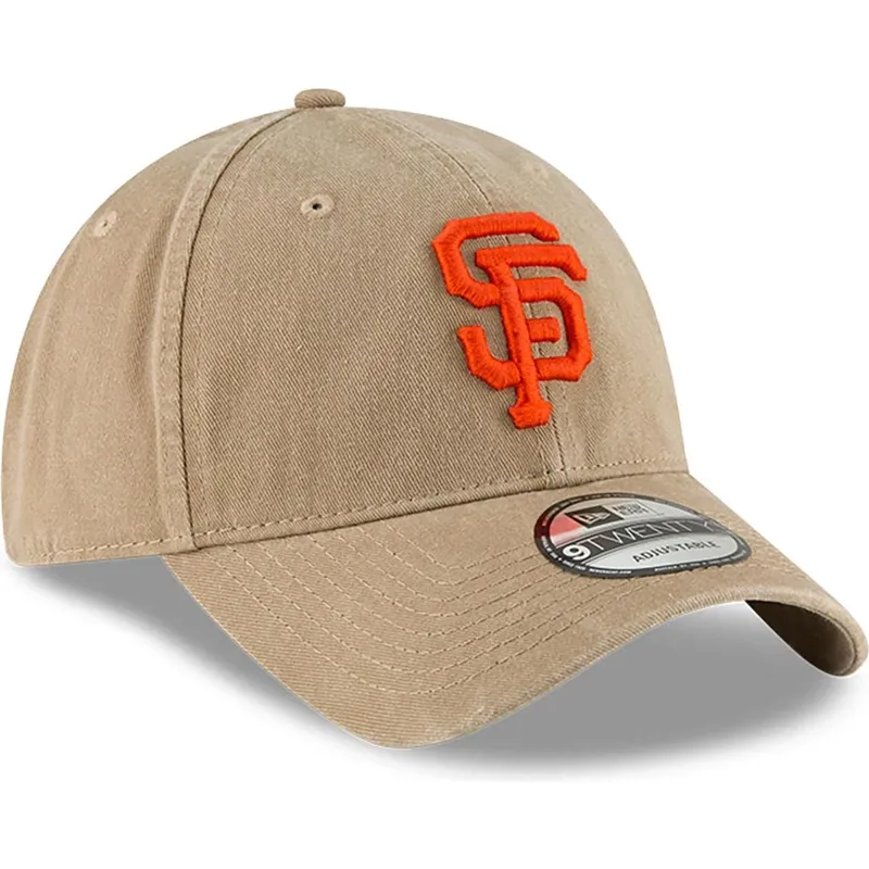 beige-verstellbare-curved-cap-9twenty-core-classic-der-san-francisco-giants-mlb-von-new-era