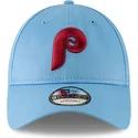 philadelphia-phillies-mlb-new-era-9twenty-core-classic-hellblaue-verstellbare-kappe-mit-gebogenem-schirm