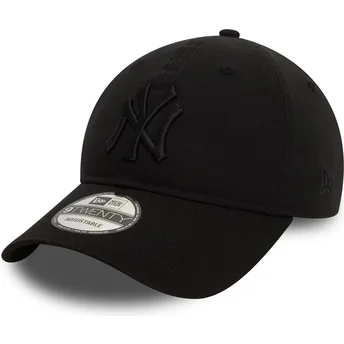 Gorra curva negra ajustable con logo negro 9TWENTY Washed de New York Yankees MLB de New Era