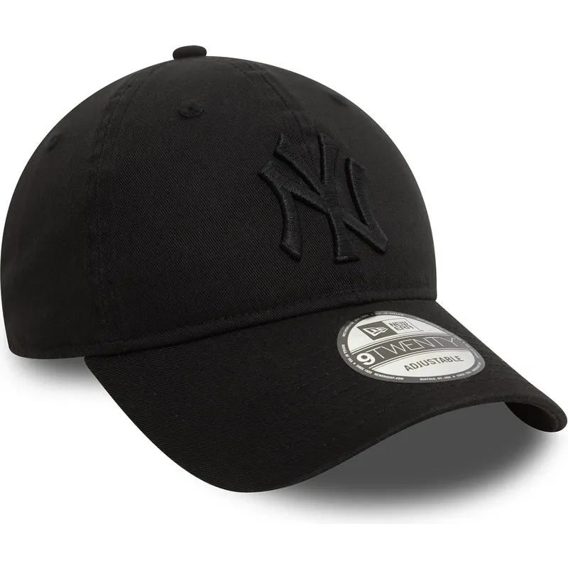 cappellino-curvo-nero-regolabile-con-logo-nero-9twenty-washed-di-new-york-yankees-mlb-di-new-era